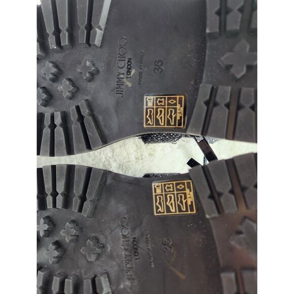 NWOB Jimmy Choo Cora Marl Embellished Glistening Tweed Combat Boots Sz EU 36 - Picture 12 of 13